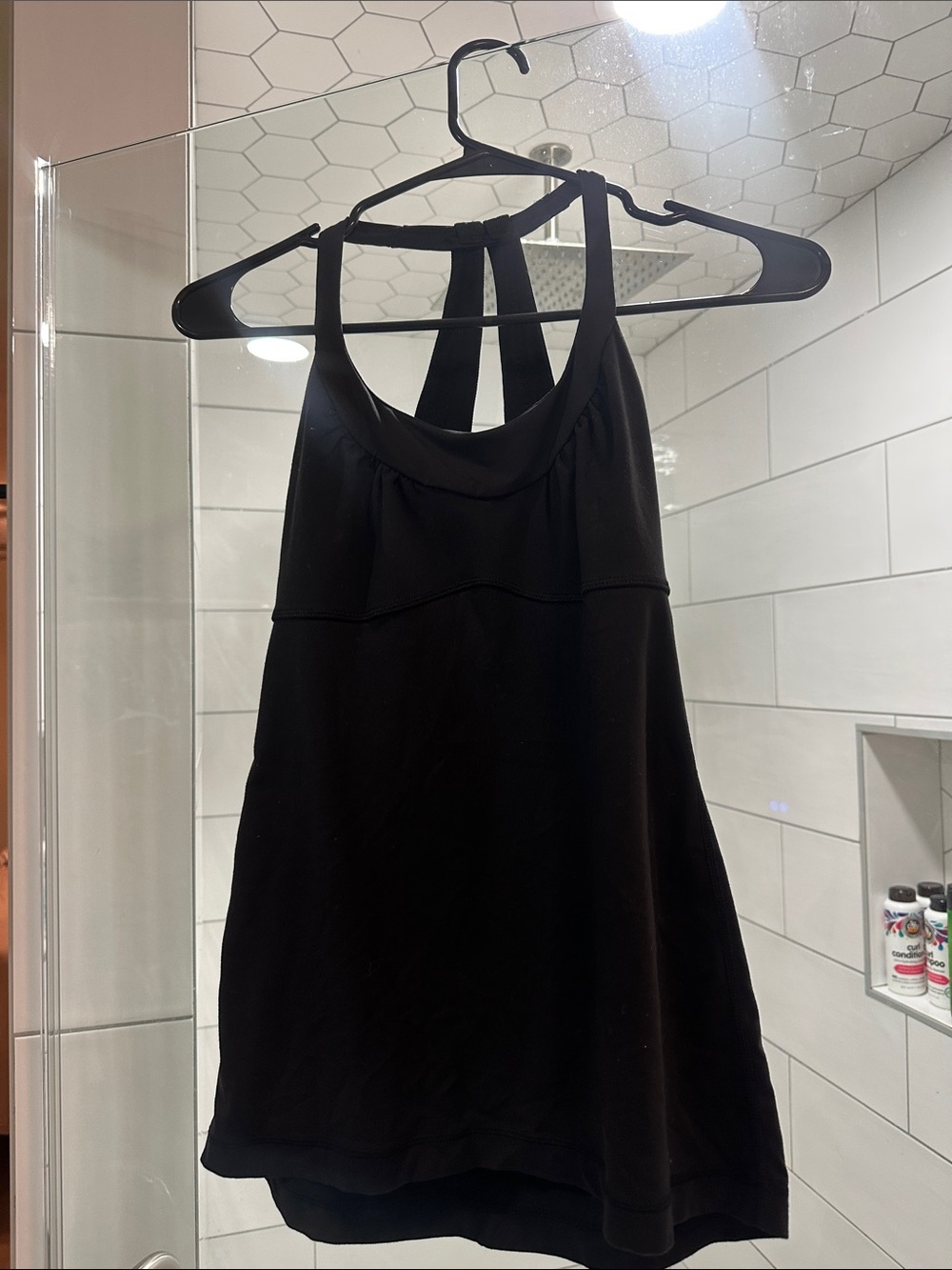 lululemon athletica Black Strapback Tank Tunic with Shelf Bra